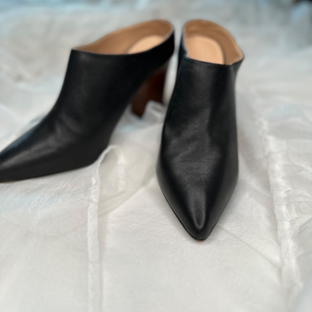 Women's Size 10 Black Leather Mules  from Joe's 3.5" Block Heel - Picture 5 of 8